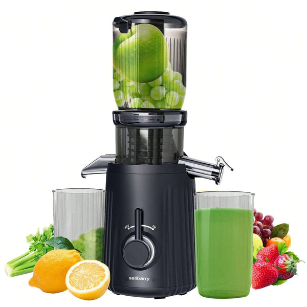 Salibarry Cold Press Juicer, Slow Masticating Juicer Machines with 4.1" Large Feed Chute Fit Whole Vegetable & Fruit, Self Feeding Blender Easy to Clean, 98% Juice Purity,Quiet Motor Fruit Presses for Household Purposes