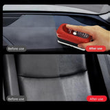 Automotive Oil Film Cleaning Brush Car Window Cleaner Improves Clarity and Visibility (1Brush+Replenish100Ml) Free 4 Silent Silicone Mats for Closing Car Doors+1 Night Light Car Tattoo Sticker