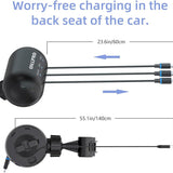 Multi Car Retractable Backseat 3 in 1 Car Charging Station Box Compatible with All Phones | Iphone | Samsung | Uber Taxi Lyft Turo Ride Share Customer Charging Dock Attach to Headrest