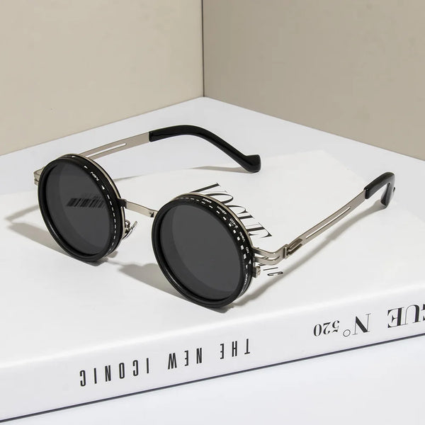 New ND2-400 9 Level Adjustable Dimming Polarized Sunglasses Men Women Punk round Glasses Driving Eyeglasses ND Filter