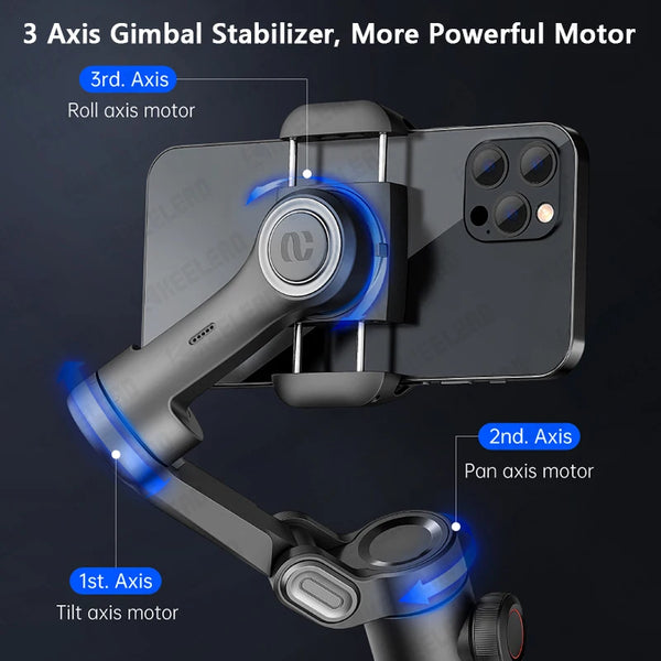 AOCHUAN Smart XE 3-Axis Gimbal Stabilizer Foldable Selfie Stick APP Control Handheld Stabilizer for Cell Phone Smartphone Mobile