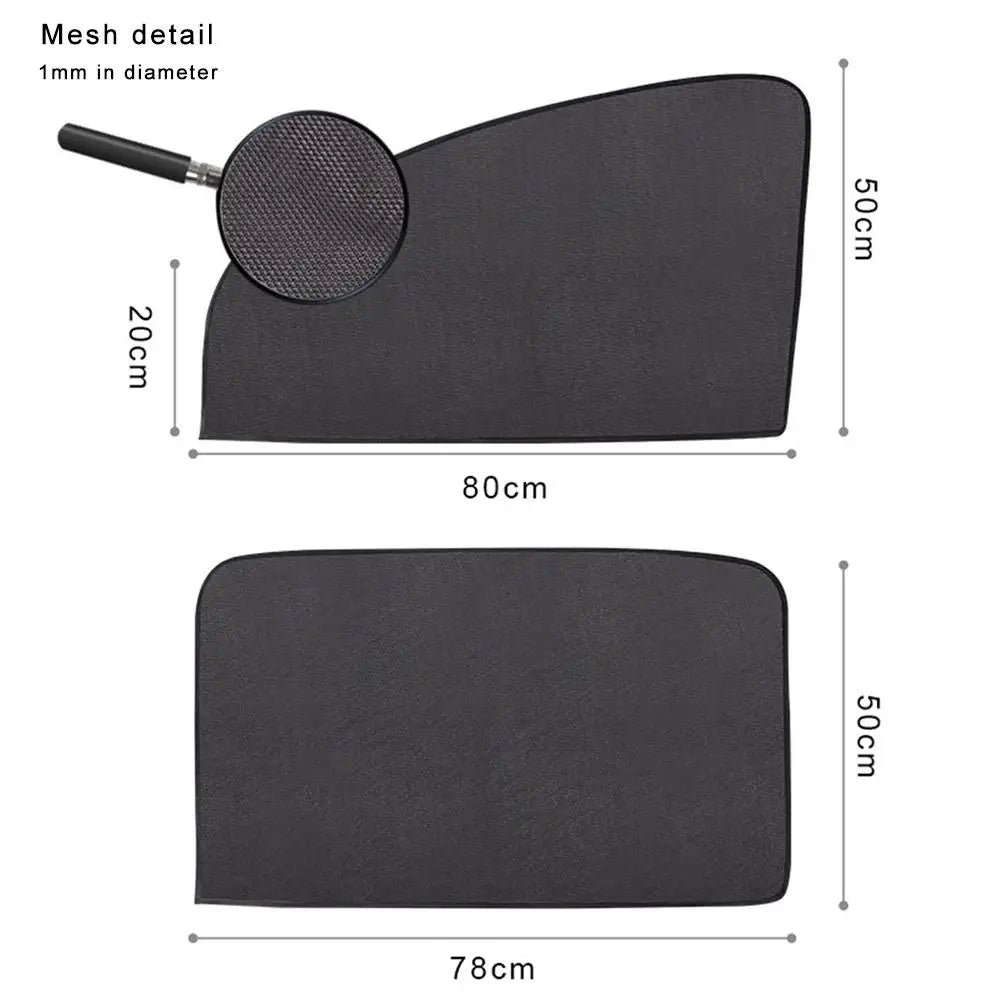 Summer Thickened Meshside Curtain Car Sun Shade Car Magnetic Curtain Sun Shade UV Protection Side Window Mesh Sun Visor