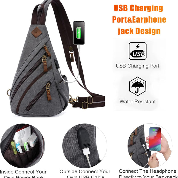Sling Bag Crossbody Backpack Sling Backpack Shoulder Bag Casual Daypacks for Women Men Cycling Hiking Travel