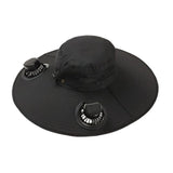 Solar Fan Hat with 2 Solar Fans,Usb Charging,2 Speeds, Mens & Women Summer UV Protection Wide Brim Fishing Cowboy Hats, Fan Hat for Beach Garden Outdoor Sports