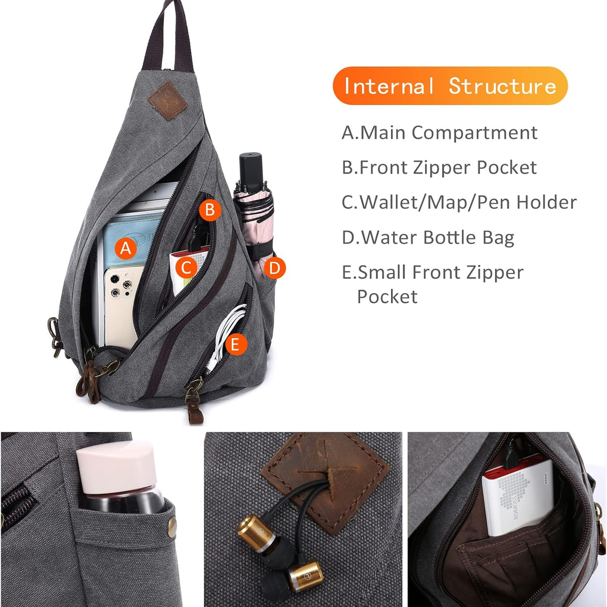 Sling Bag Crossbody Backpack Sling Backpack Shoulder Bag Casual Daypacks for Women Men Cycling Hiking Travel