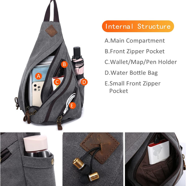 Sling Bag Crossbody Backpack Sling Backpack Shoulder Bag Casual Daypacks for Women Men Cycling Hiking Travel