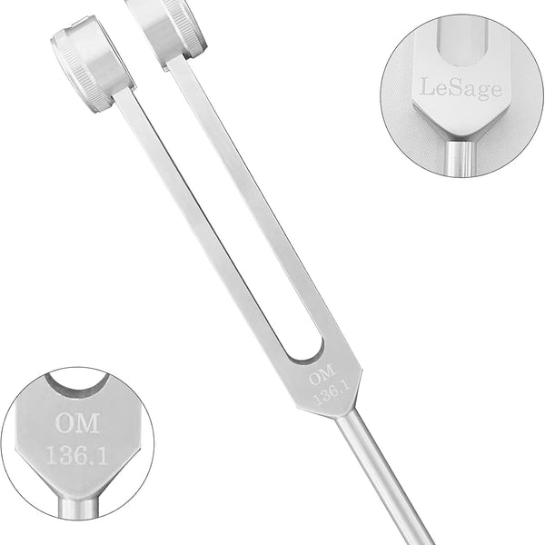 OM 136.1 Hz Tuning Forks for Healing Chakra Tuning Forks Weighted Angel Tuning Forks Medical Sonic Slider Tuning Fork 136.1Hz Frequency Generator for Healing Yoga