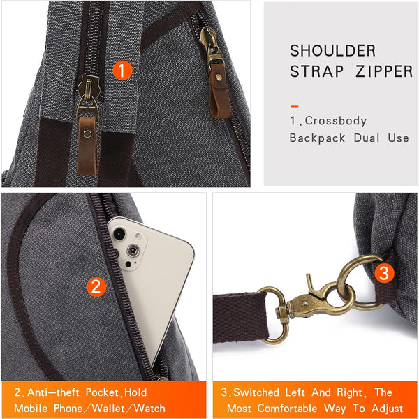 Sling Bag Crossbody Backpack Sling Backpack Shoulder Bag Casual Daypacks for Women Men Cycling Hiking Travel