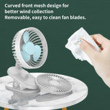 Mini Clip on Fan, Small Powerful USB Desk Fan, 3 Speeds Adjustable, 270 ° Adjustable, Personal Cooling Fan, Portable Fan for Home Office Stroller Camping
