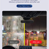 Automotive Oil Film Cleaning Brush Car Window Cleaner Improves Clarity and Visibility (1Brush+Replenish100Ml) Free 4 Silent Silicone Mats for Closing Car Doors+1 Night Light Car Tattoo Sticker