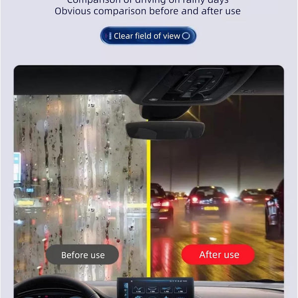 Automotive Oil Film Cleaning Brush Car Window Cleaner Improves Clarity and Visibility (1Brush+Replenish100Ml) Free 4 Silent Silicone Mats for Closing Car Doors+1 Night Light Car Tattoo Sticker