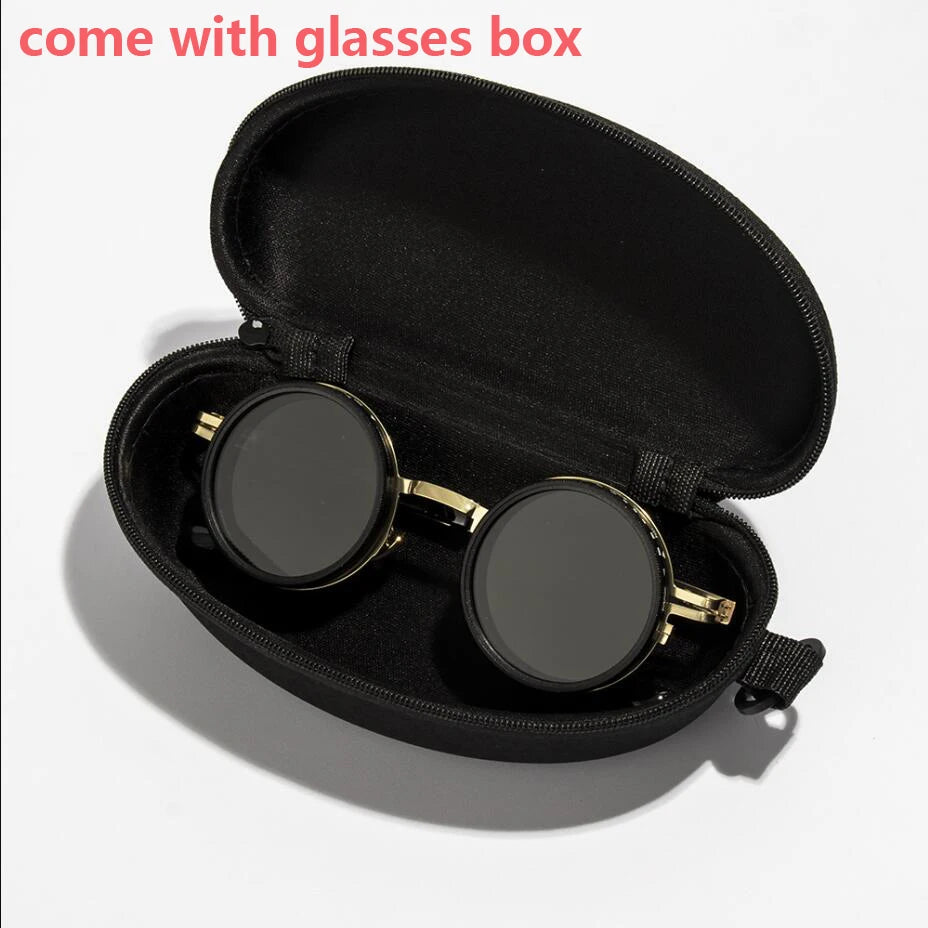 New ND2-400 9 Level Adjustable Dimming Polarized Sunglasses Men Women Punk round Glasses Driving Eyeglasses ND Filter
