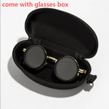 New ND2-400 9 Level Adjustable Dimming Polarized Sunglasses Men Women Punk round Glasses Driving Eyeglasses ND Filter