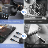 Multi Car Retractable Backseat 3 in 1 Car Charging Station Box Compatible with All Phones | Iphone | Samsung | Uber Taxi Lyft Turo Ride Share Customer Charging Dock Attach to Headrest