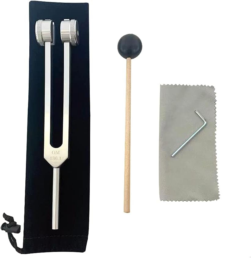 OM 136.1 Hz Tuning Forks for Healing Chakra Tuning Forks Weighted Angel Tuning Forks Medical Sonic Slider Tuning Fork 136.1Hz Frequency Generator for Healing Yoga