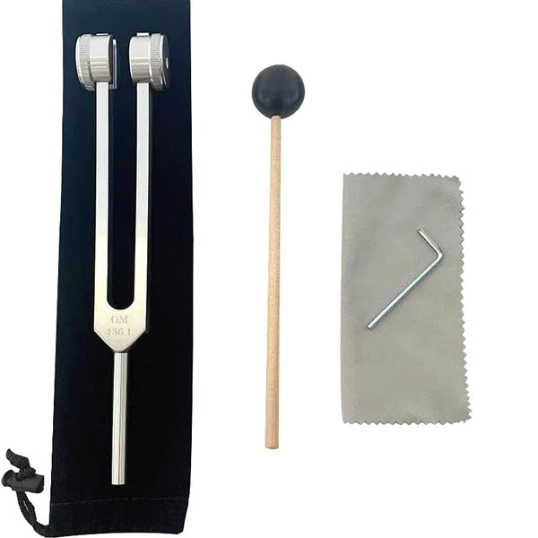 OM 136.1 Hz Tuning Forks for Healing Chakra Tuning Forks Weighted Angel Tuning Forks Medical Sonic Slider Tuning Fork 136.1Hz Frequency Generator for Healing Yoga