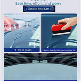 Automotive Oil Film Cleaning Brush Car Window Cleaner Improves Clarity and Visibility (1Brush+Replenish100Ml) Free 4 Silent Silicone Mats for Closing Car Doors+1 Night Light Car Tattoo Sticker