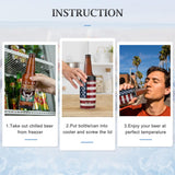 Slim Can Cooler, 4-In-1 Double Walled Stainless Steel Insulated Beer Can Holder, Works with All 12 Oz Cans,Bottles & as a Pint Cups - America Flag