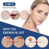 2 in 1 Auto Skin Tag Removal Kit Painless Mole Wart Remover Equipment Micro Skin Tag Treatment Tool Easy to Clean Skin Care Tool