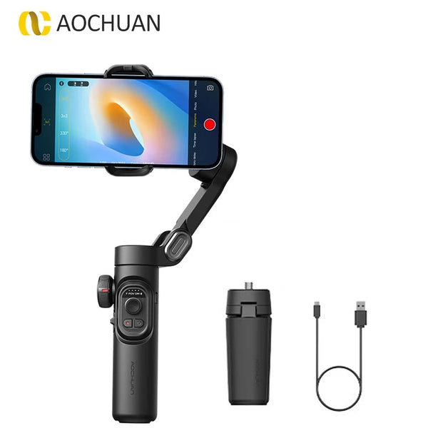 AOCHUAN Smart XE 3-Axis Gimbal Stabilizer Foldable Selfie Stick APP Control Handheld Stabilizer for Cell Phone Smartphone Mobile