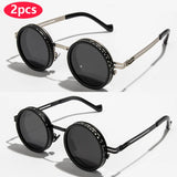 New ND2-400 9 Level Adjustable Dimming Polarized Sunglasses Men Women Punk round Glasses Driving Eyeglasses ND Filter
