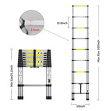 Telescoping Extension Aluminum Ladder 8.5FT 330Lb Capacity 9 Steps