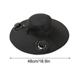 Solar Fan Hat with 2 Solar Fans,Usb Charging,2 Speeds, Mens & Women Summer UV Protection Wide Brim Fishing Cowboy Hats, Fan Hat for Beach Garden Outdoor Sports