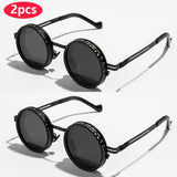 New ND2-400 9 Level Adjustable Dimming Polarized Sunglasses Men Women Punk round Glasses Driving Eyeglasses ND Filter