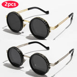 New ND2-400 9 Level Adjustable Dimming Polarized Sunglasses Men Women Punk round Glasses Driving Eyeglasses ND Filter