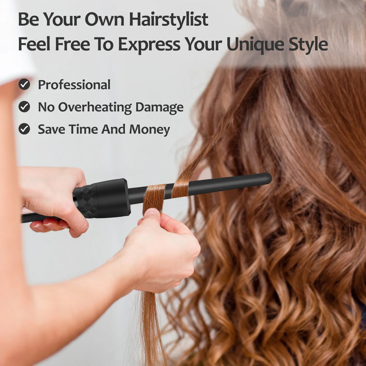 Curling Iron Set 5 in 1,  Curling Wand Set with Thermal Brush and 4 Interchangeable Ceramic Curling Wand(0.35"-1.25")