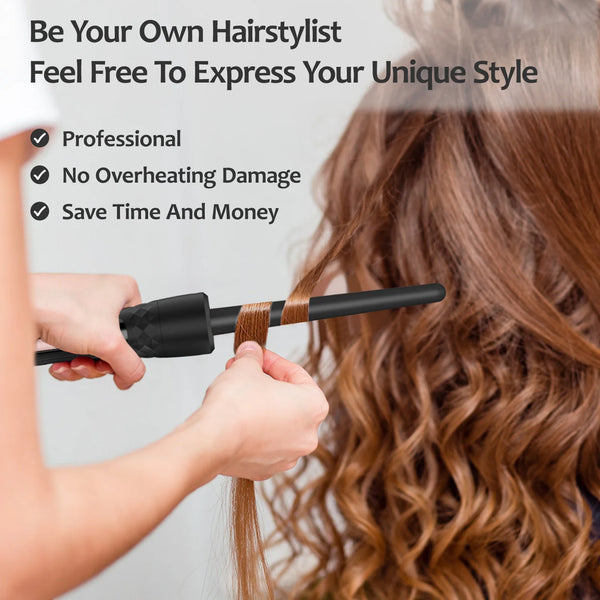 Curling Iron Set 5 in 1,  Curling Wand Set with Thermal Brush and 4 Interchangeable Ceramic Curling Wand(0.35"-1.25")