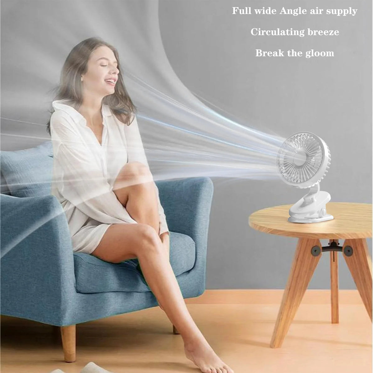 Mini Clip on Fan, Small Powerful USB Desk Fan, 3 Speeds Adjustable, 270 ° Adjustable, Personal Cooling Fan, Portable Fan for Home Office Stroller Camping