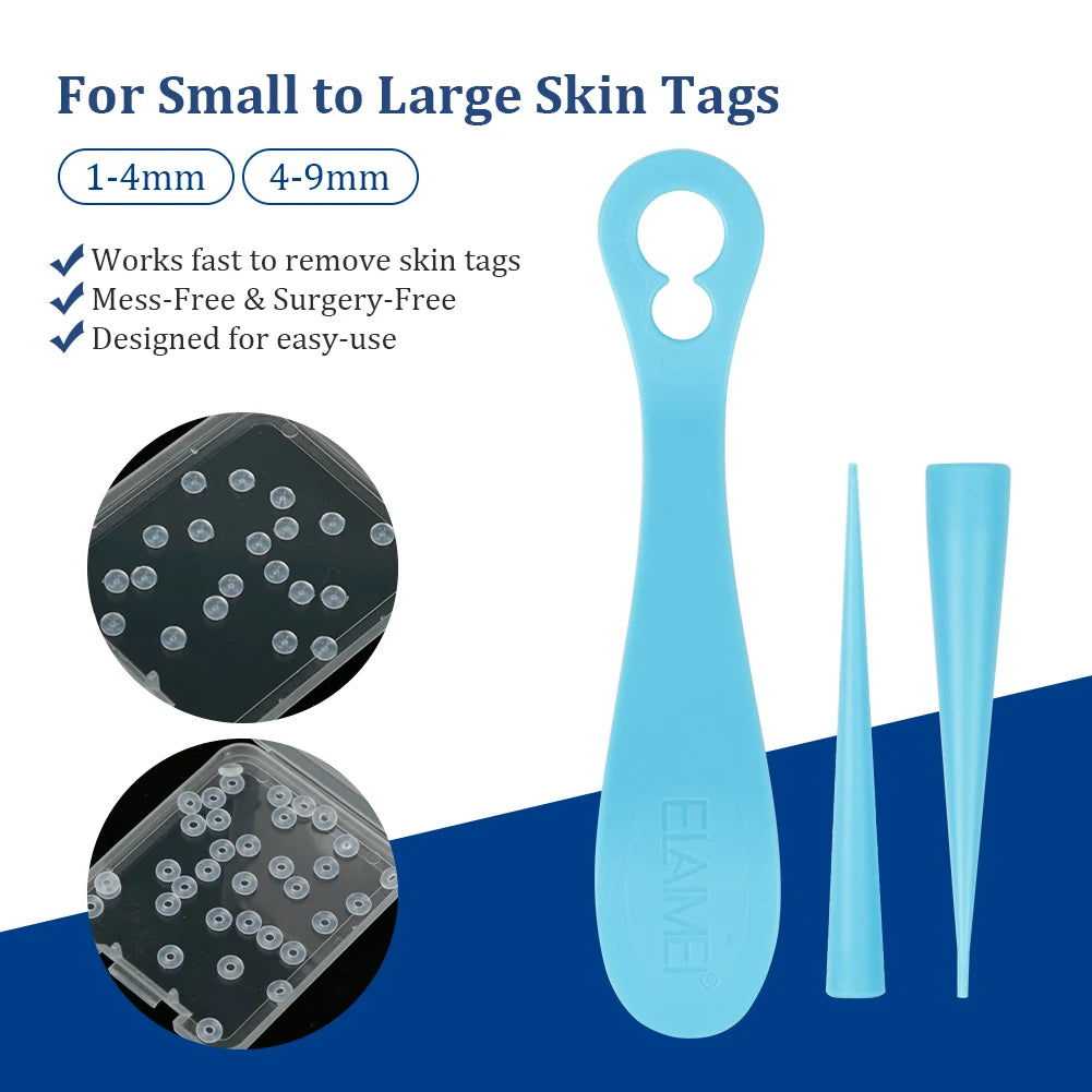 2 in 1 Auto Skin Tag Removal Kit Painless Mole Wart Remover Equipment Micro Skin Tag Treatment Tool Easy to Clean Skin Care Tool